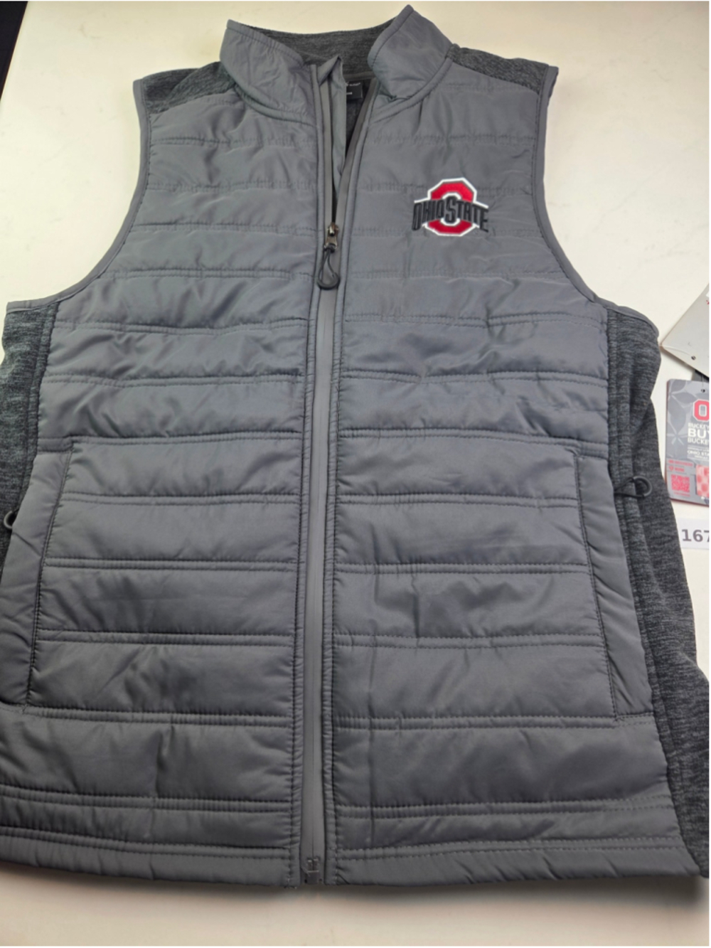Men's Colosseum Ohio State Vest Size M Grey Red #1677